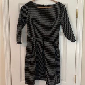 Black and white three-quarter sleeve dress